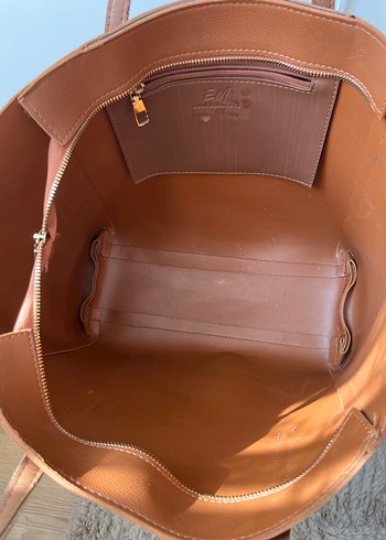 Kahverengi Deri Tote Bag - Görsel 5