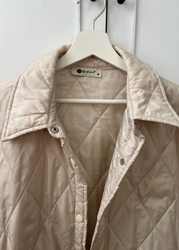 Bej Oversize Mont - Görsel 5