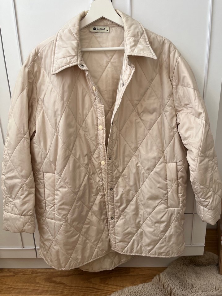 Bej Oversize Mont - Görsel 3