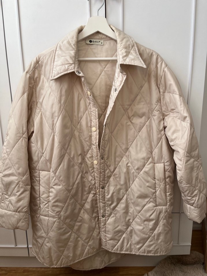 Bej Oversize Mont - Görsel 2