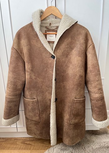 Mango Kürklü Süet Mont - Görsel 4