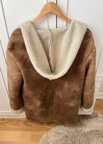 Mango Kürklü Süet Mont - Görsel 9