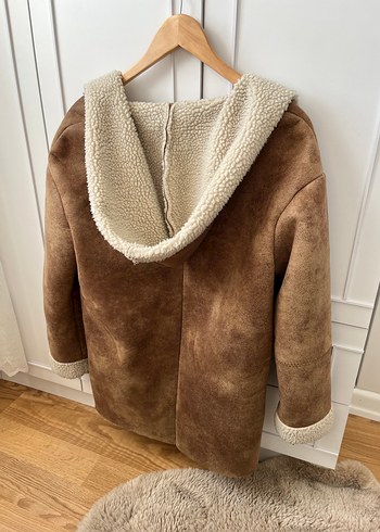 Mango Kürklü Süet Mont - Görsel 10