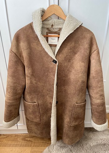 Mango Kürklü Süet Mont - Görsel 5