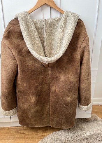 Mango Kürklü Süet Mont - Görsel 8