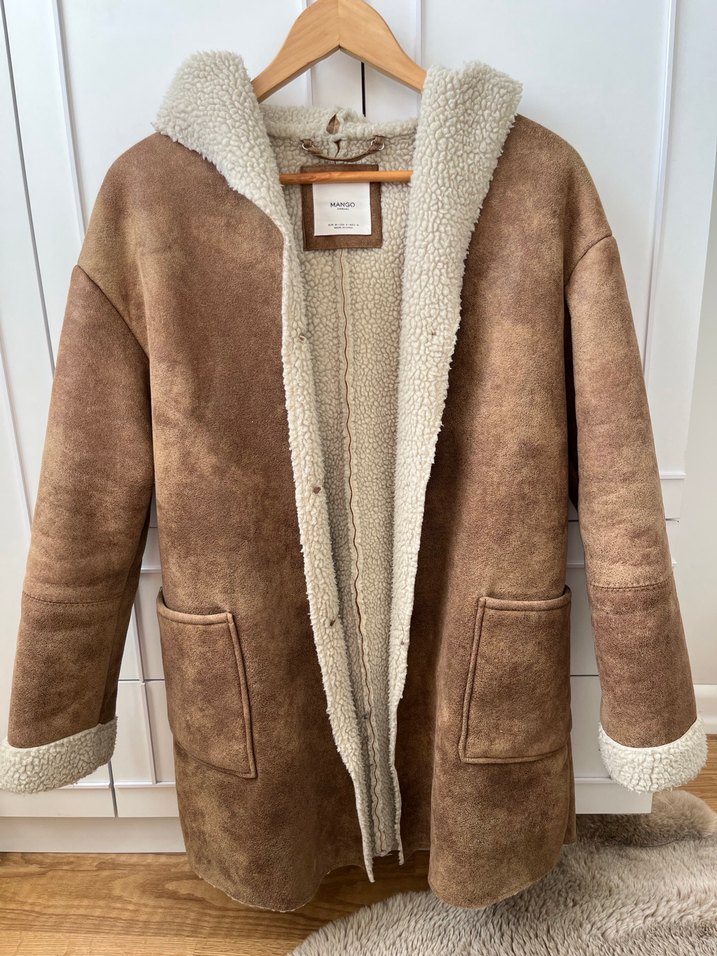 Mango Kürklü Süet Mont - Görsel 3