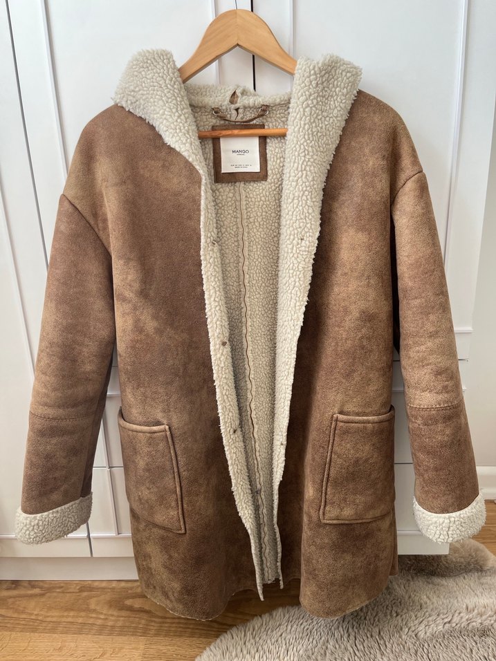 Mango Kürklü Süet Mont - Görsel 2