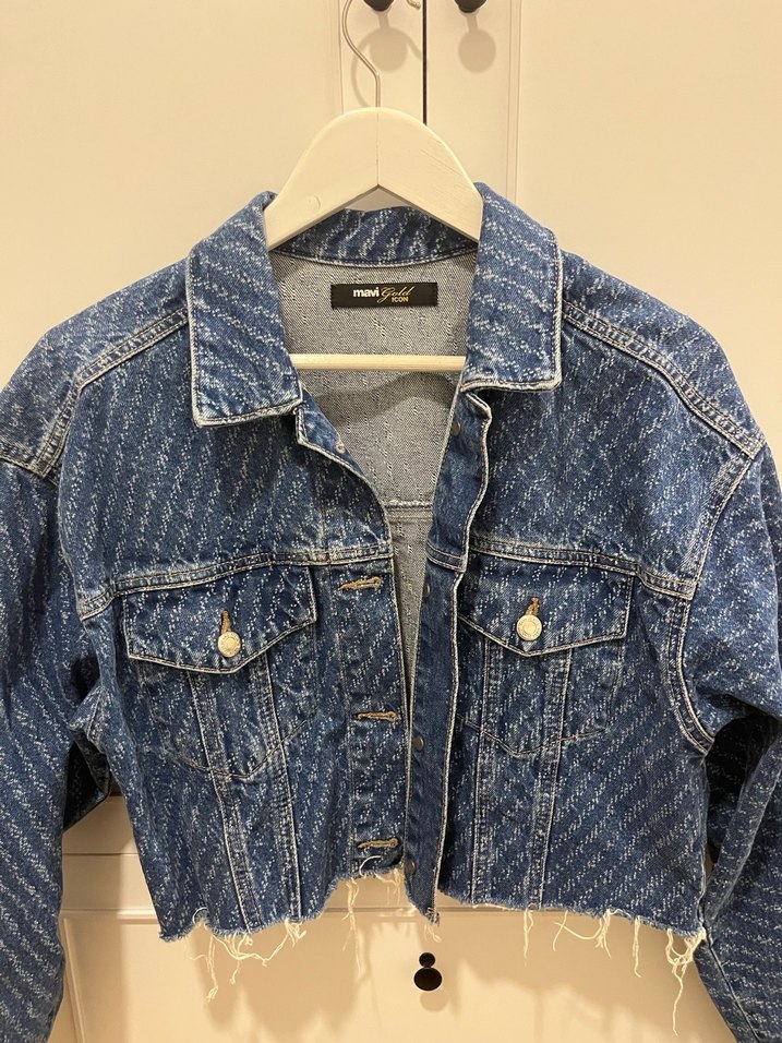 Mavi Marka Oversizve Crop Kot Ceket - Görsel 4