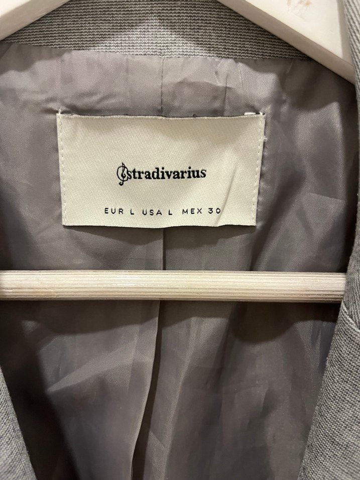 Gri Stradivarius Oversize Blazer Ceket - Görsel 5
