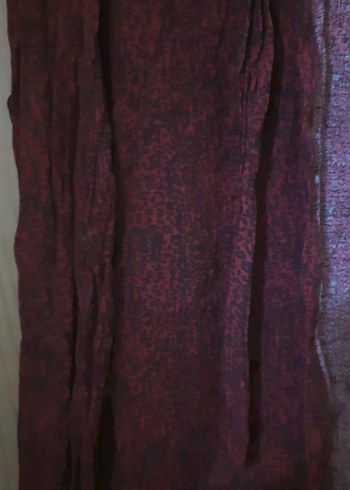 Bordo Keten Salaş Midi Gömlek - Görsel 2