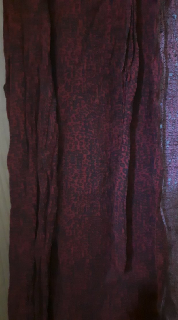 Bordo Keten Salaş Midi Gömlek - Görsel 2