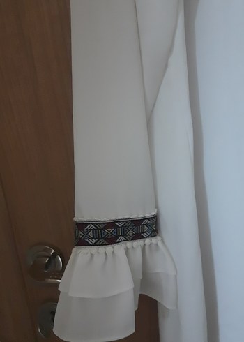 Uzun Kollu, Salaş Kesim Beyaz Midi Tunik - Görsel 2