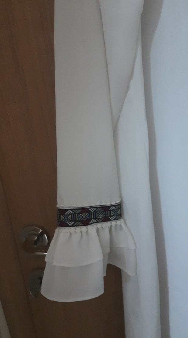 Uzun Kollu, Salaş Kesim Beyaz Midi Tunik - Görsel 2