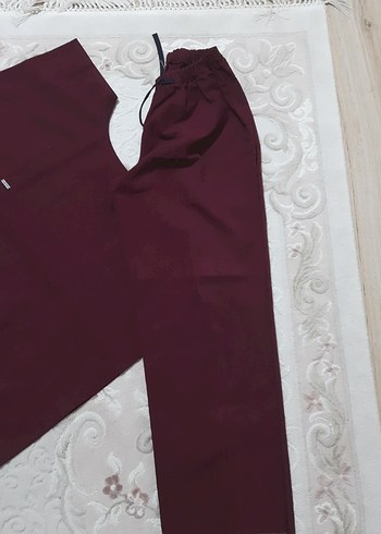 Bordo scrubs üniforma - Görsel 3