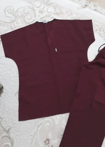 Bordo scrubs üniforma - Görsel 2