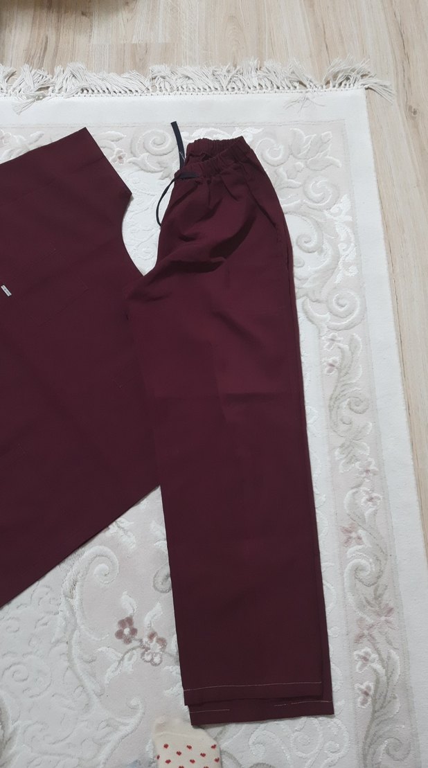 Bordo scrubs üniforma - Görsel 3