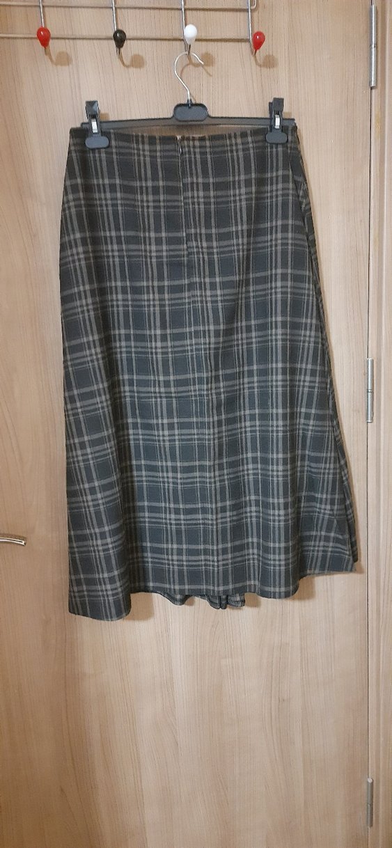 Ekoseli Pilili Uzun Kadın Etek - Görsel 2