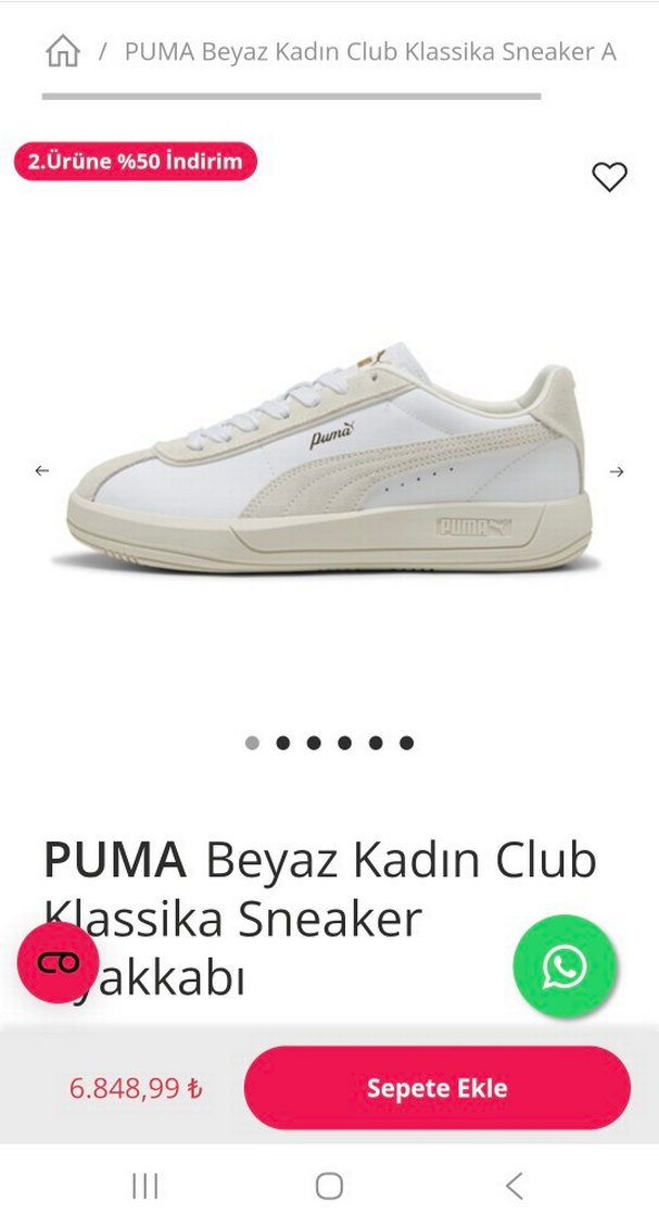 Beyaz Kadın Spor Ayakkabı Puma - Görsel 5