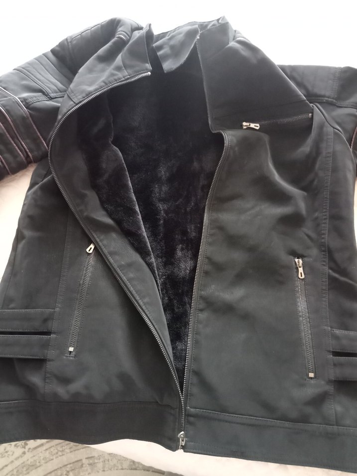 Siyah Hakiki Deri Erkek Mont - Görsel 3