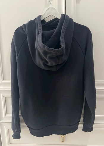 Erkek Siyah Kapüşonlu Sweatshirt - Görsel 3