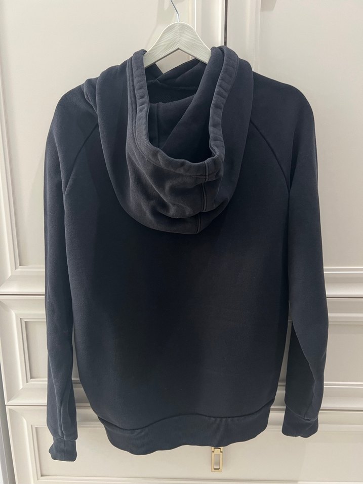 Erkek Siyah Kapüşonlu Sweatshirt - Görsel 3