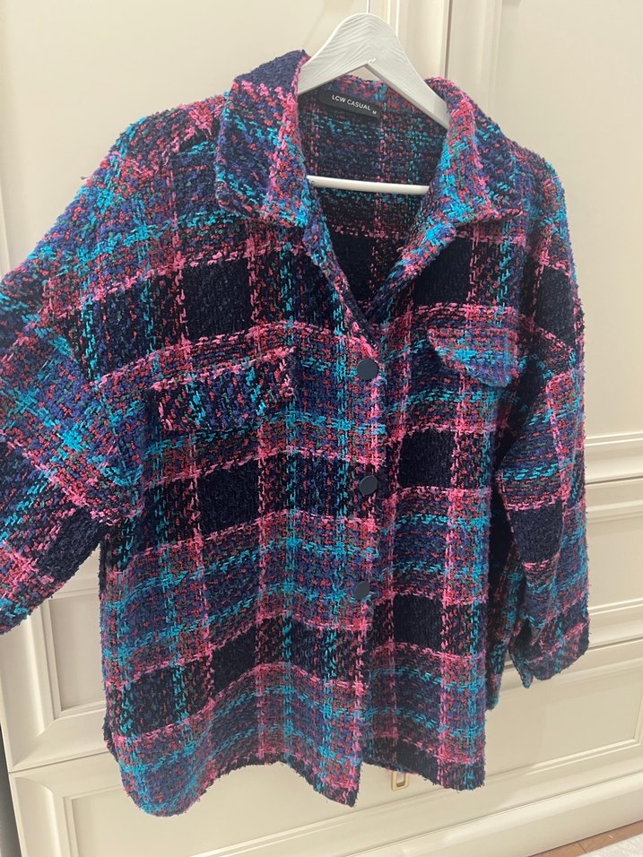 Çok Renkli Düğmeli Kadın Gömlek - Görsel 2