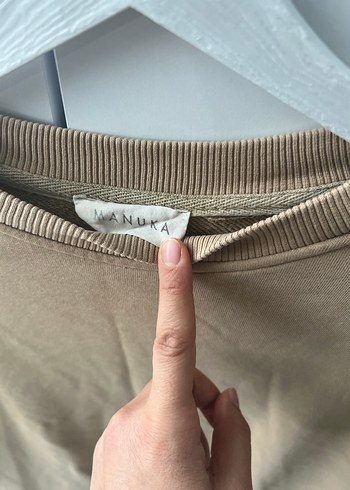 Bej Kadın Rahat Kesim Sweatshirt - Görsel 3