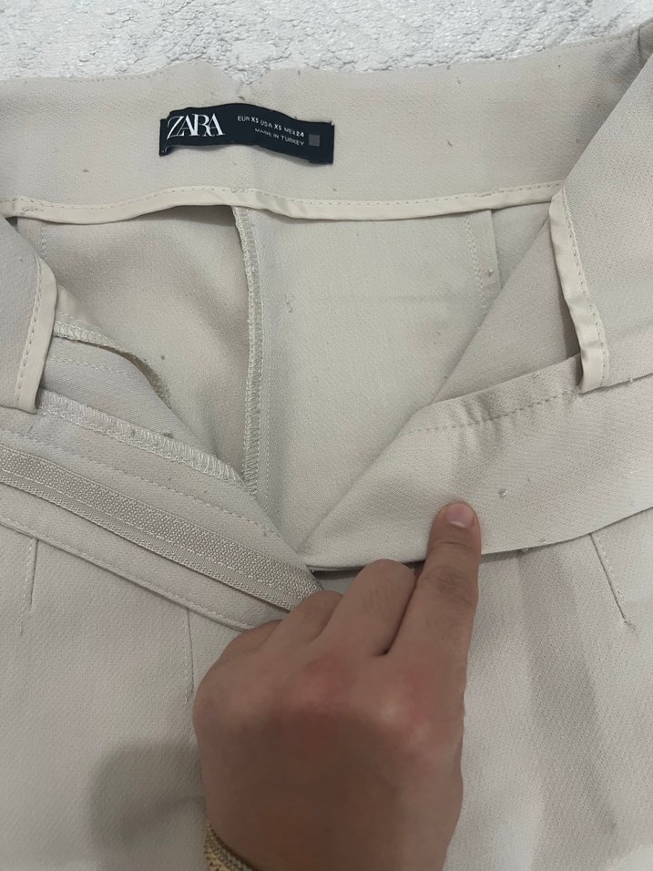 Bej Kadın Midi Pamuk Kumaş Pantolon - Görsel 2