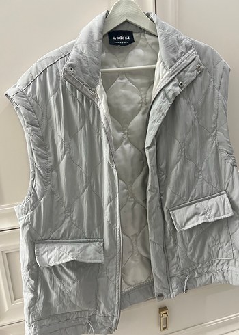 Gri Düğmeli Kolsuz Midi Yelek - Görsel 3