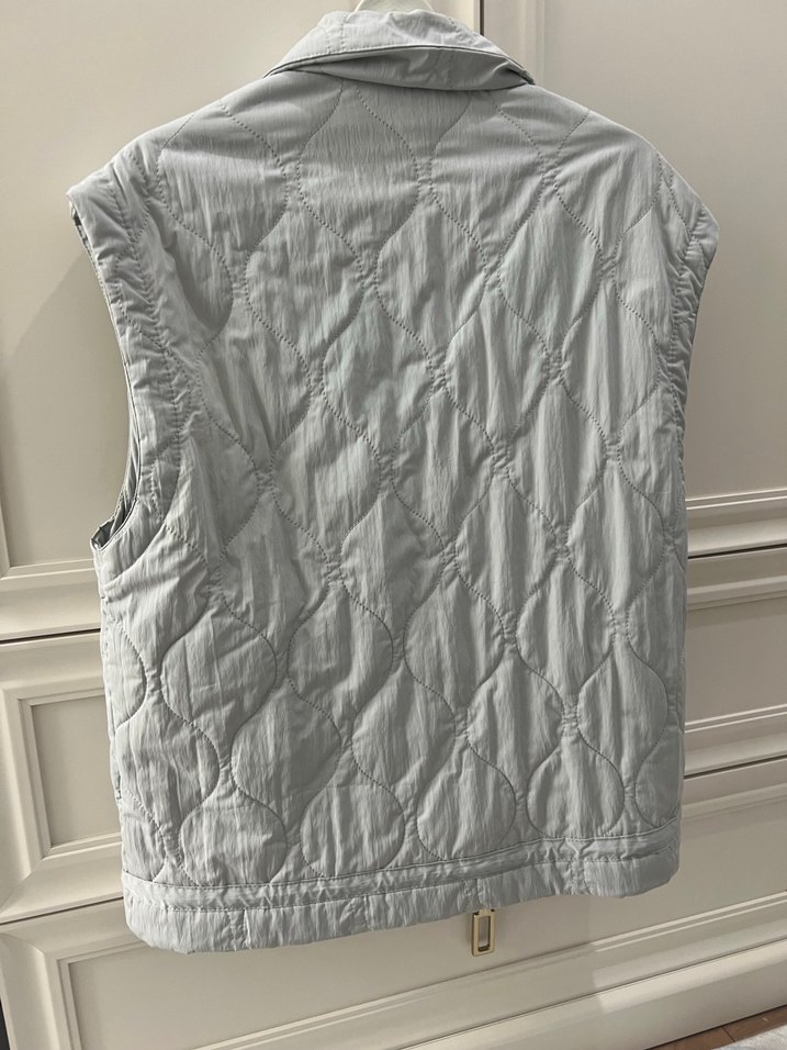 Gri Düğmeli Kolsuz Midi Yelek - Görsel 2