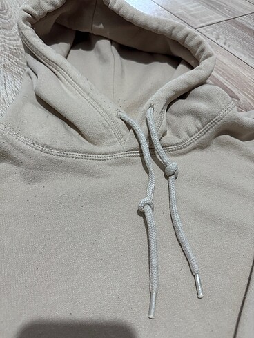 H&M H&M Krem Rengi Kapüşonlu Sweatshirt
