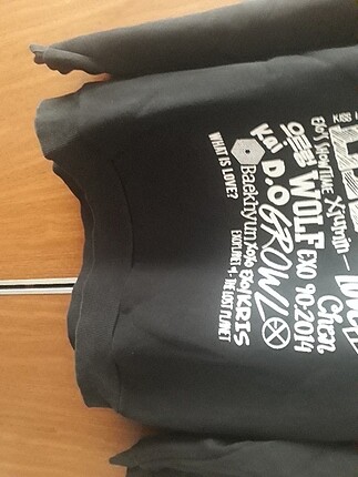 xl Beden siyah Renk EXO KPOP SWEAT
