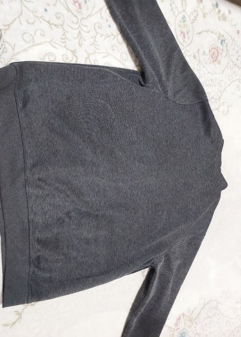 Gri Fermuarlı Yüksek Yaka Erkek Sweatshirt - Görsel 6