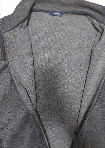 Gri Fermuarlı Yüksek Yaka Erkek Sweatshirt - Görsel 5