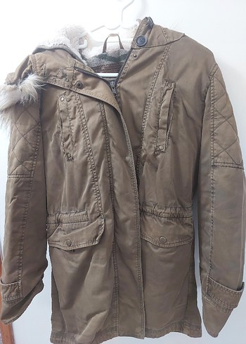 Bej Fermuarlı Kadın Midi Ceket - Görsel 2