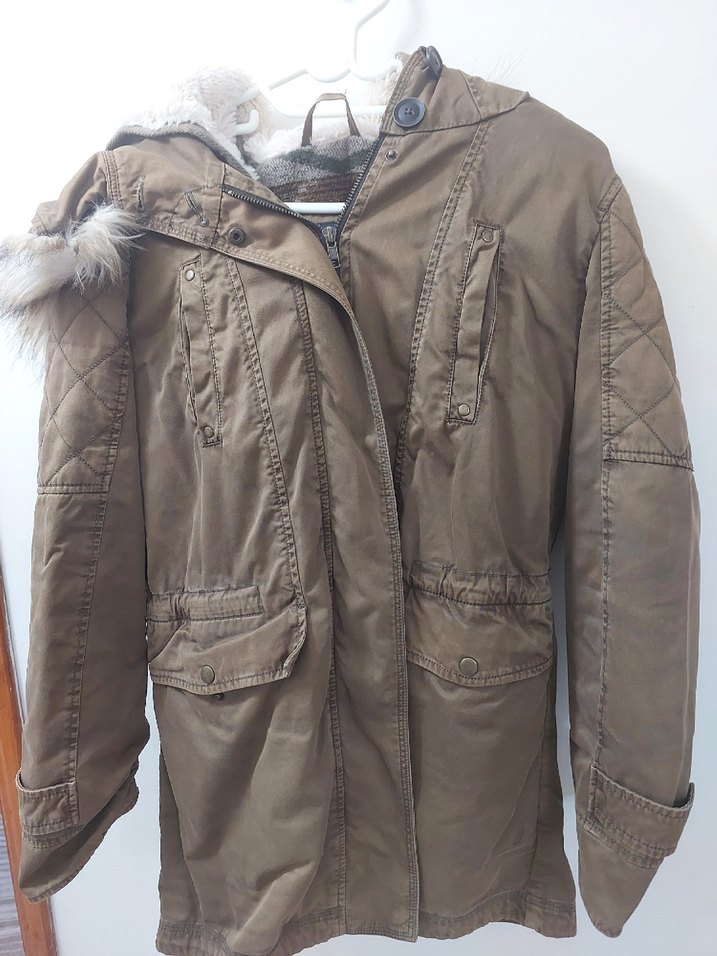 Bej Fermuarlı Kadın Midi Ceket - Görsel 2