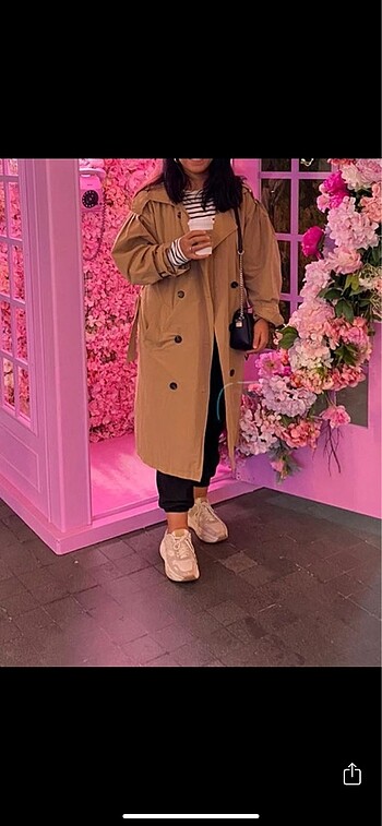 l Beden camel Renk Oversize trenckot