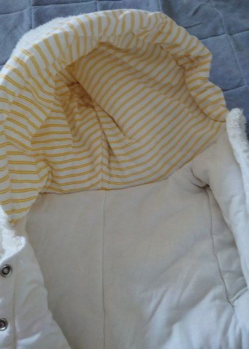 Beyaz Kapüşonlu Erkek Bebek Tulumu - Görsel 6