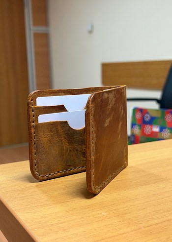 Hakiki deri el yapımı cüzdan - Görsel 3
