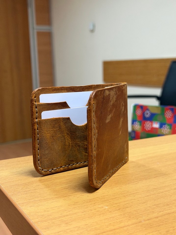 Hakiki deri el yapımı cüzdan - Görsel 3