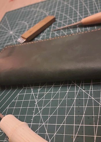  Beden kahverengi Renk Hakiki deri telefon cüzdanı