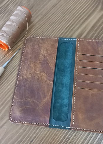  Beden kahverengi Renk Telefon bölmeli hakiki deri cüzdan