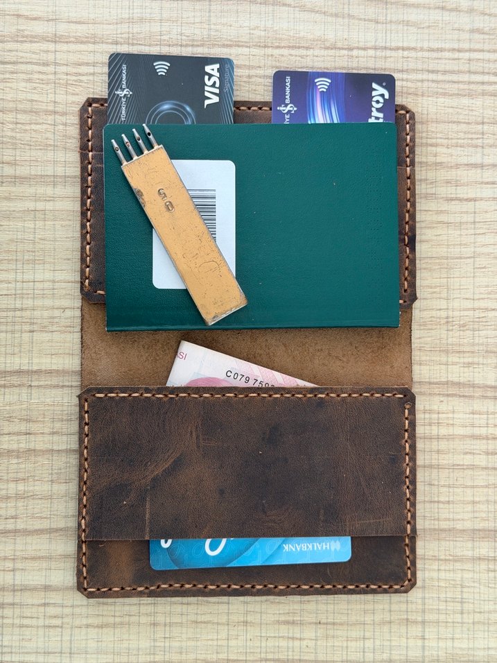 Hakiki deriden pasaport kılıfı - Görsel 3