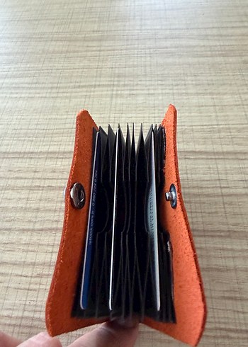 Hakiki deri akordiyon kartlık - Görsel 3