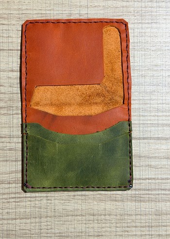 Çift renk hakiki deri cüzdan - Görsel 4