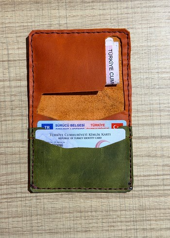 Çift renk hakiki deri cüzdan - Görsel 2