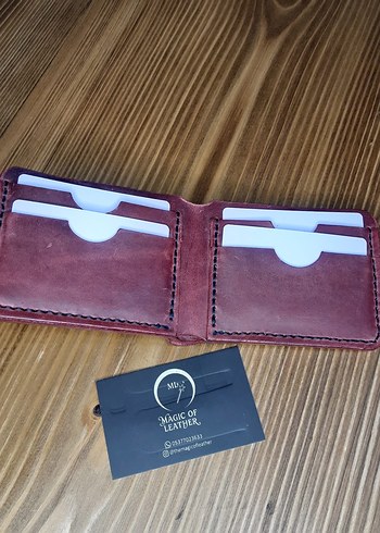 Bordo Hakiki Deri Erkek Cüzdanı - Görsel 6