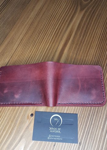 Bordo Hakiki Deri Erkek Cüzdanı - Görsel 3