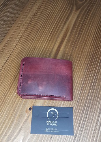 Bordo Hakiki Deri Erkek Cüzdanı - Görsel 2