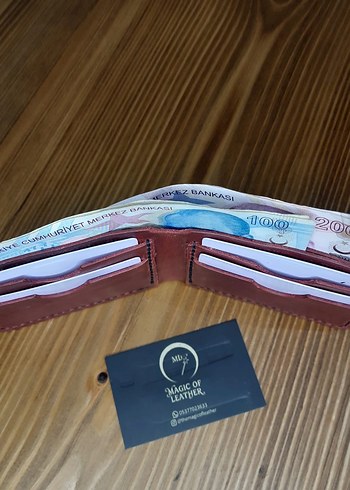 Bordo Hakiki Deri Erkek Cüzdanı - Görsel 9